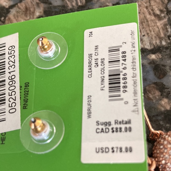 KATE SPADE DROP EARRINGS ROSE GOLD NWT - Picture 5 of 5